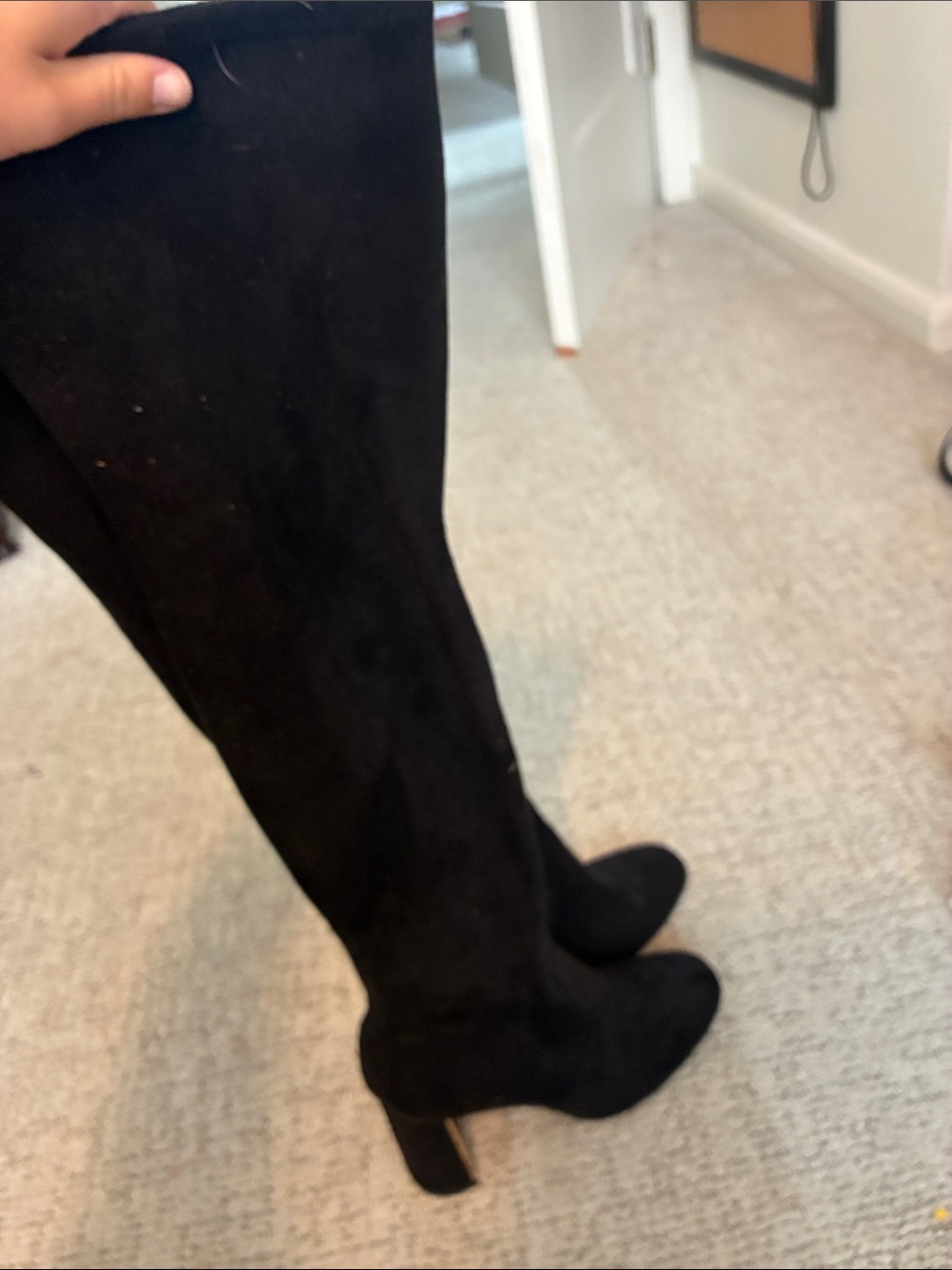 BCBGeneration Black Over-the-Knee Suede Block Heel Boots